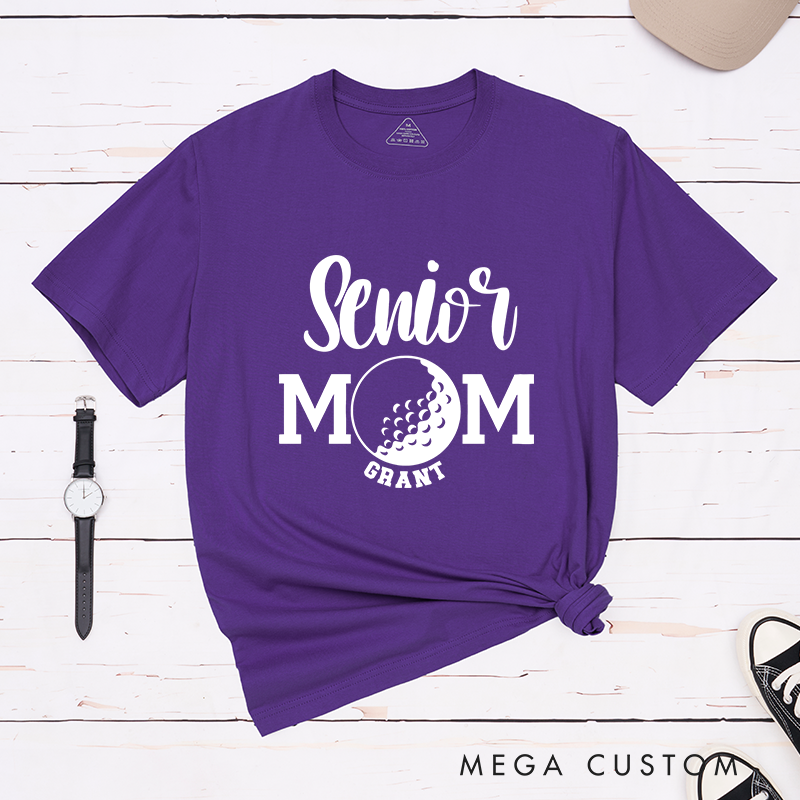 Personalized Golf Mom T-Shirt Custom Name Gift for Mothers Women Golfers
