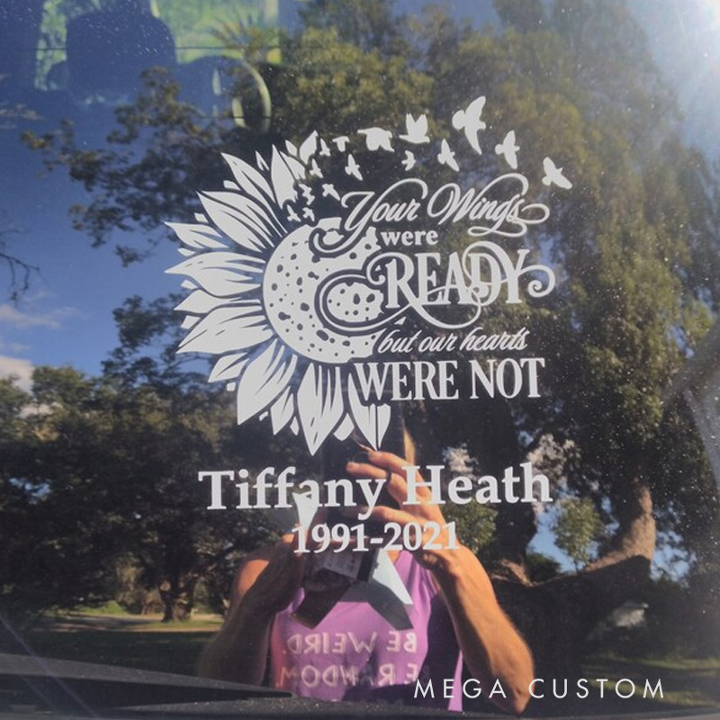 Personalized Memorial Decal Sticker for Car Window In Loving Memory Decal Sunflower Decal Sympathy Gift