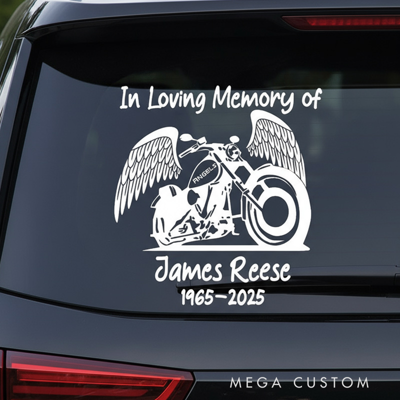 Personalized Memorial Decal Sticker for Car Window In Loving Memory Decal Motorcycle Memorial Decal Sympathy Gift