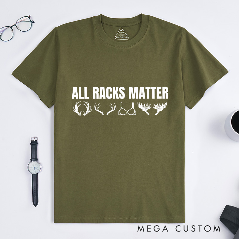Personalized All Racks Matter Shirt Deer Hunting Shirts Hunting Gift for Him Fathers husband