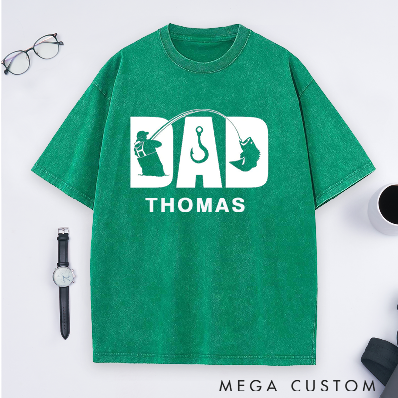  Personalized Fishing Dad T-Shirt Fisherman T-Shirt Comfortable Gift for Fisherman Dads Perfect for Father’s Day or Birthday