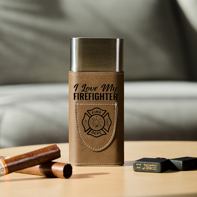 Personalized Cigars Accessories for Men Leather Cigar Holder with Cutter Cigar Travel Case Gift for Dad Luxury Gifts for Husband