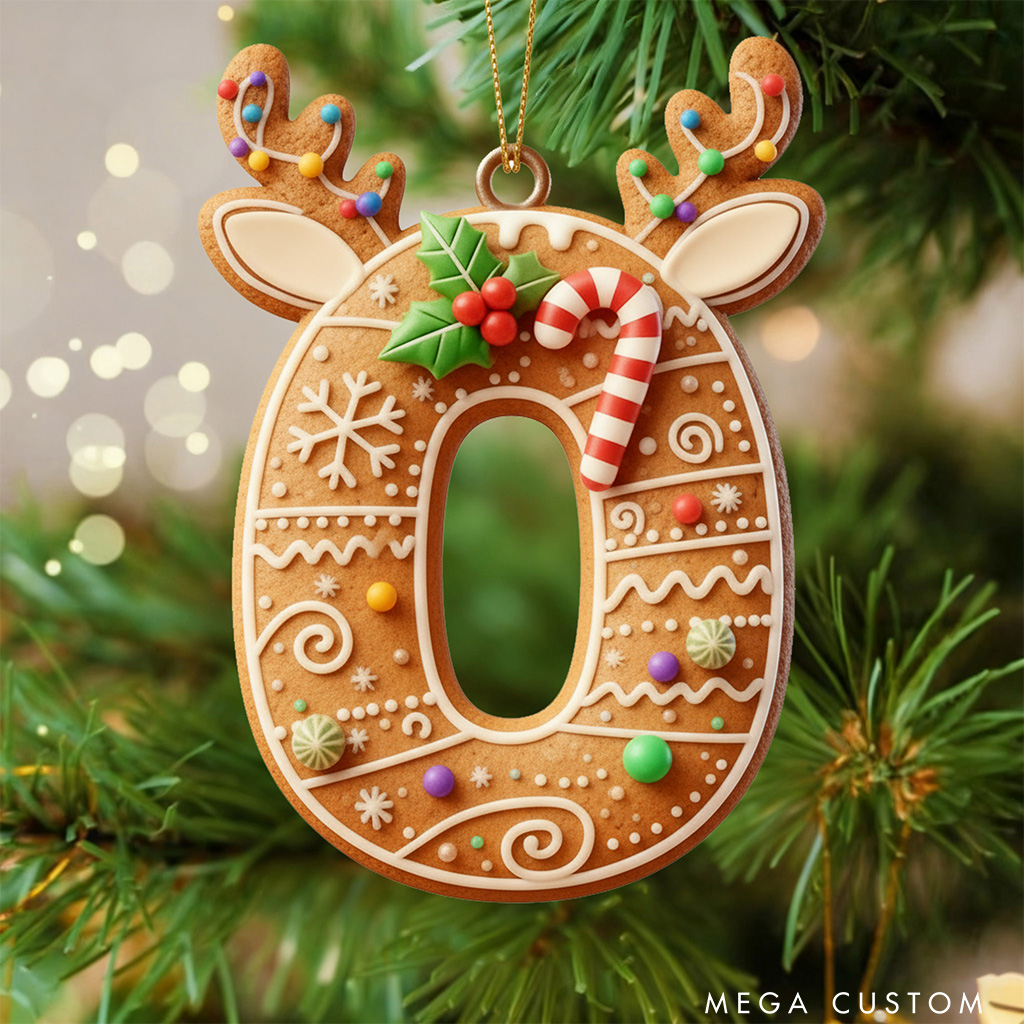 Personalized Alphabet Cookie Christmas Ornament Baking Holiday Decor Custom Cookie Family Ornament for Baker Xmas Gift