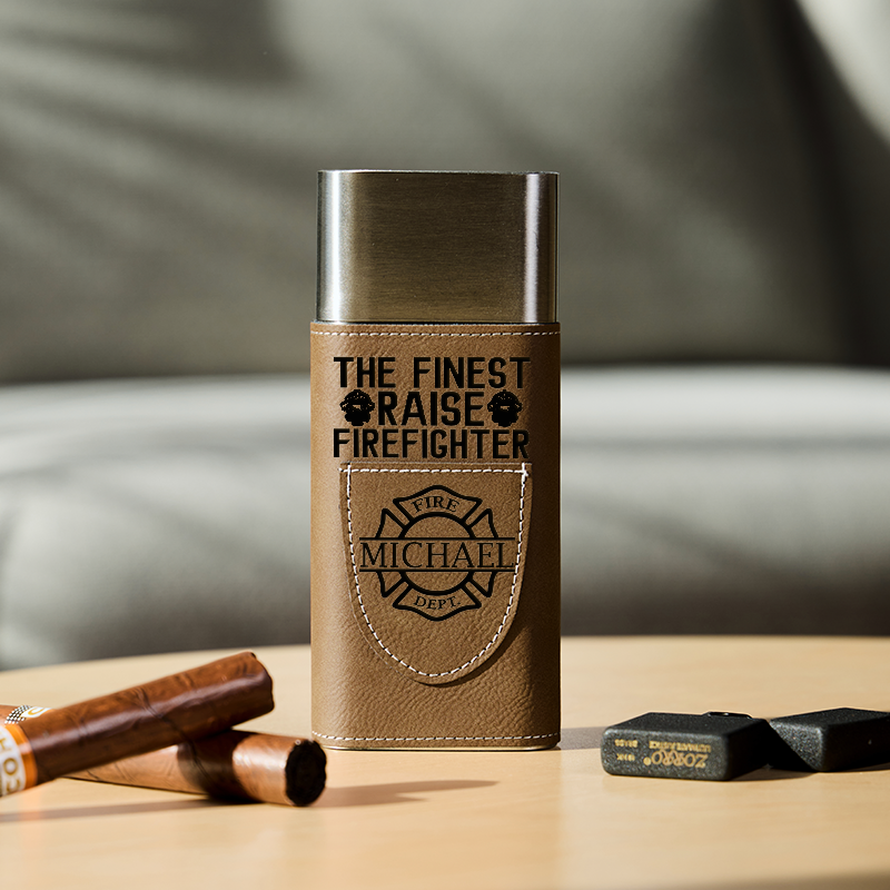 Personalized Cigars Accessories for Men Leather Cigar Holder with Cutter Cigar Travel Case Gift for Dad Luxury Gifts for Husband