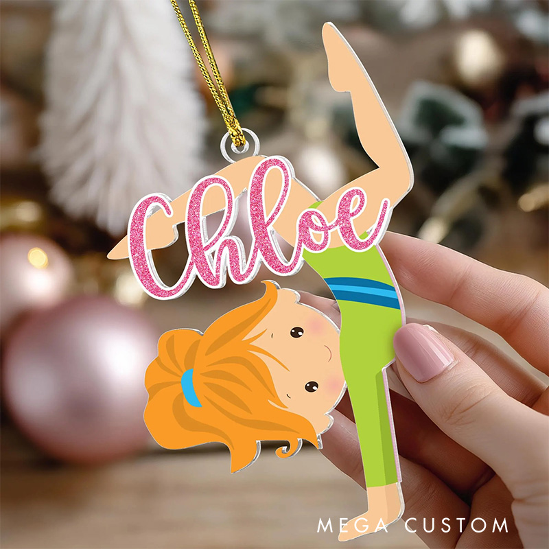 Personalized Cute Cartoon Gymnastic Girl Christmas Acrylic Ornament Dance Lovers Christmas Gift Dancer Xmas Gift Christmas Decor