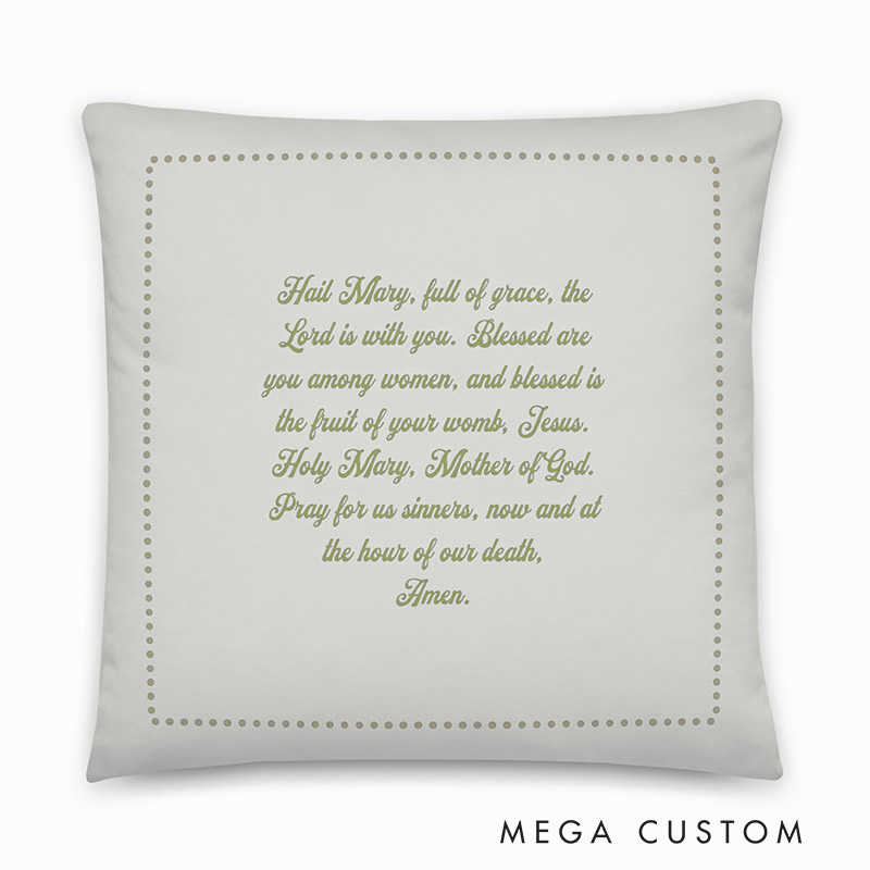 Personalized Virgin Mary Jesus with Floral Throw Pillow with Name Religious Gift Home Decor Catholic Gift for Women Girls