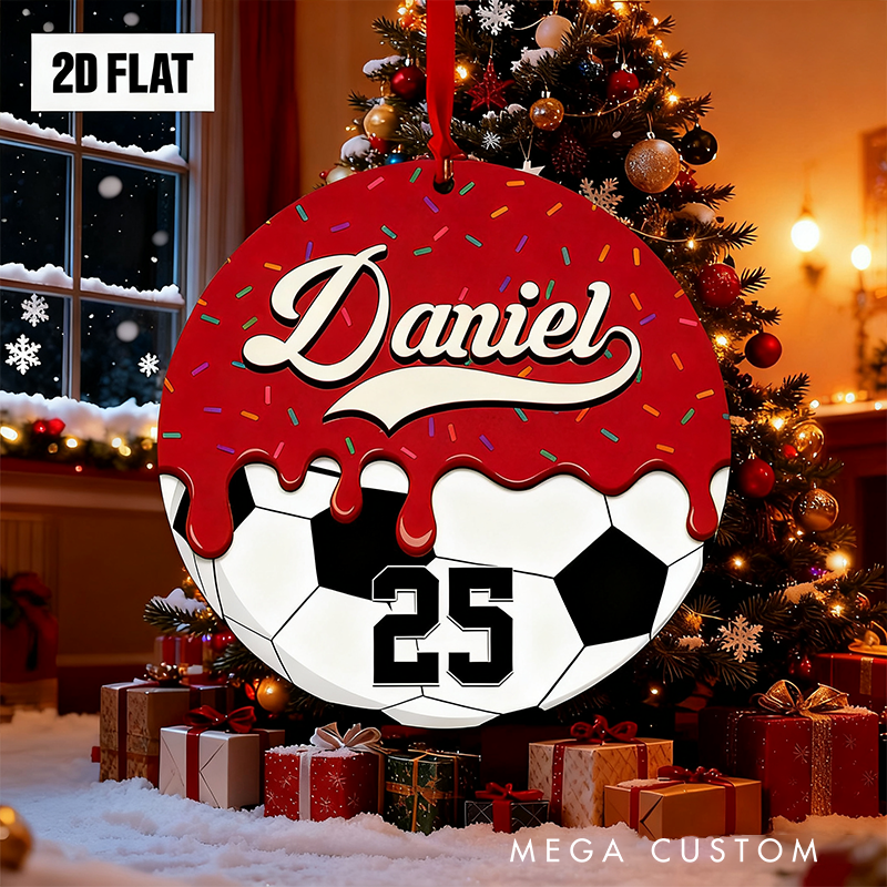 Personalized Basketball Christmas Ornament with Custom Name and Number