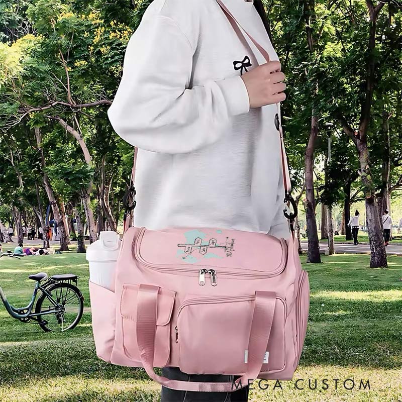 Personalized Travel Adventure Location Travel Bag Gift for Travel Enthusiasts 