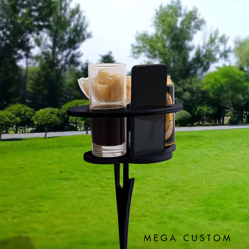 Personalized Wooden Portable Beer Table Outdoor Camping Portable Beer Table Rv Accessories Gift for Happy Camper Lover