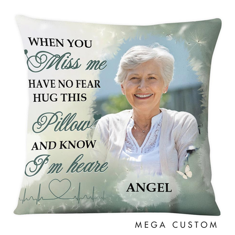 Personalized Memorial Pillow Hug This Pillow And Know I'm Here Custom Double Sided Pillow Bereavement Gift Sympathy Gift 