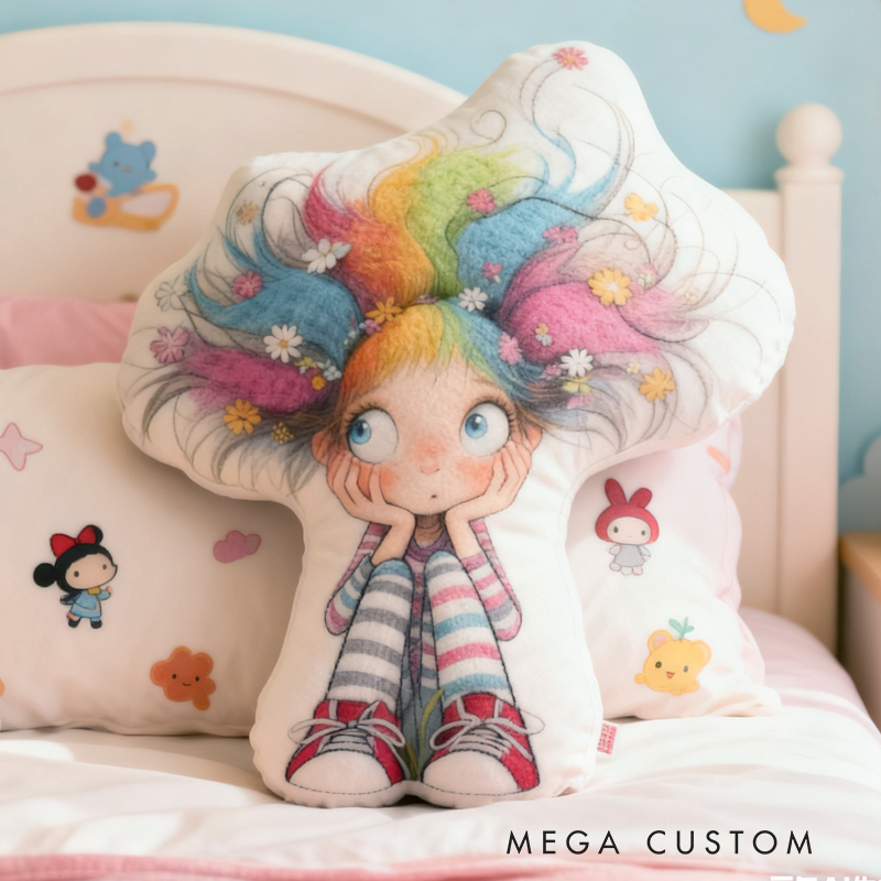 Personalized Cute Girl Initial Name Pillow Christmas Gift for Kids 