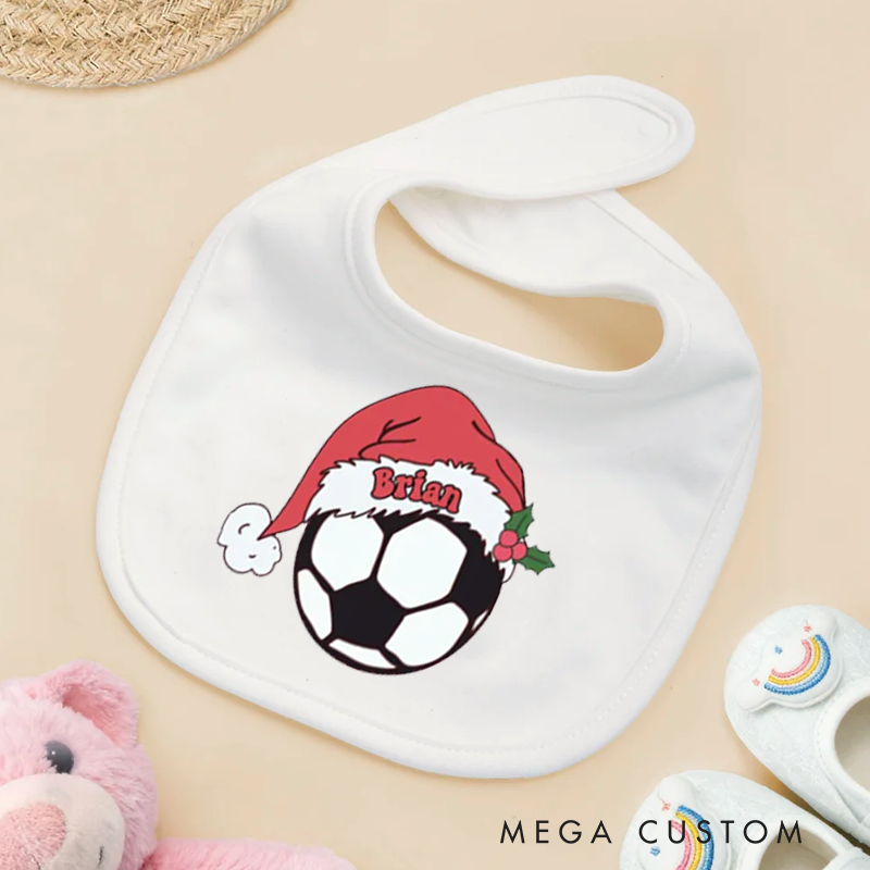 Personalized Soccer Baby Bib Baby Bib with Name Feeding Accessory Baby Shower Welcome Christmas Gift for Baby Kid