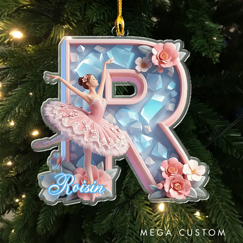 Personalized Crystal Ballet Alphabet Acrylic Ornament Dance Lovers Christmas Gift Dancer Xmas Gift Christmas Decor