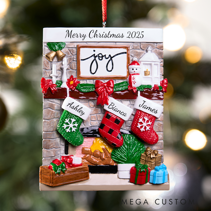 Personalized 2025 Christmas Ornament with Family Member Name Family Ornament Family of 3 4 5 Ornament Christmas Keepsake