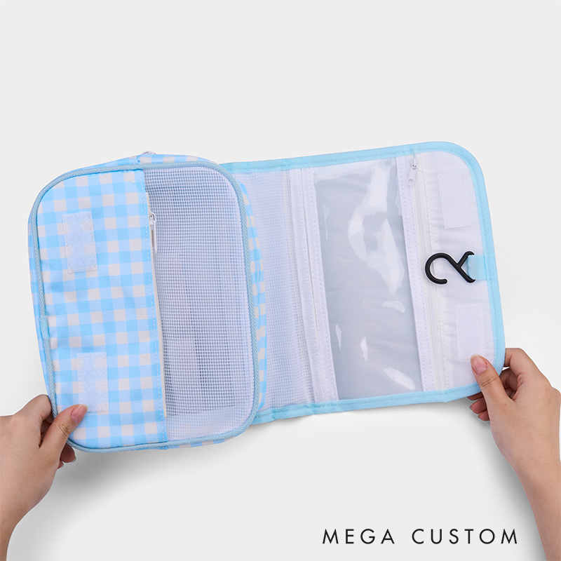 Personalized Makeup Bag with Name Large Multi-compartment Makeup Bag with Makeup Brush Holder Travel Essentials Birthday Gift for Women