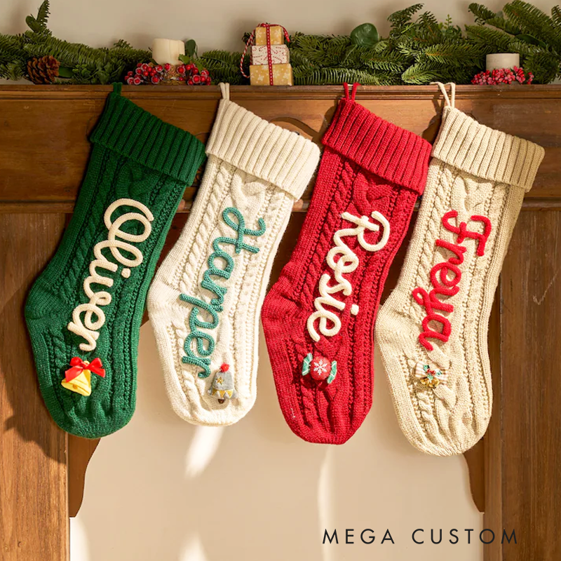 Personalized Christmas Stocking Custom Name Knit Stocking Toddler Knit Stocking Christmas Stocking Day