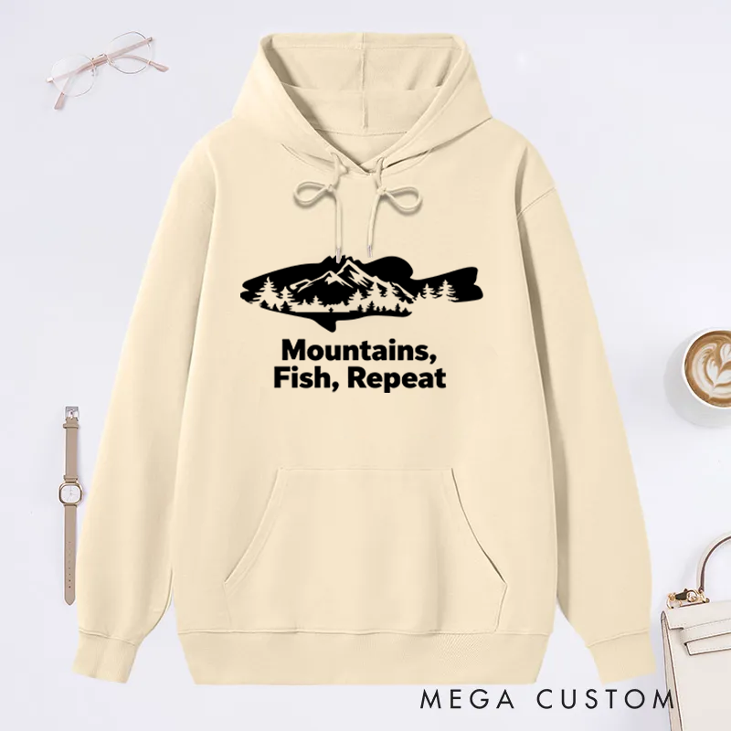 Personalized Fishing Hoodie Fisherman Hoodie Fish and Forest Hoodie Mens Fish Sweatshirt Gift for Men Funny Fishing Sweatshirt Perfect for Outdoor Adventures Camping and Fishing Enthusiasts