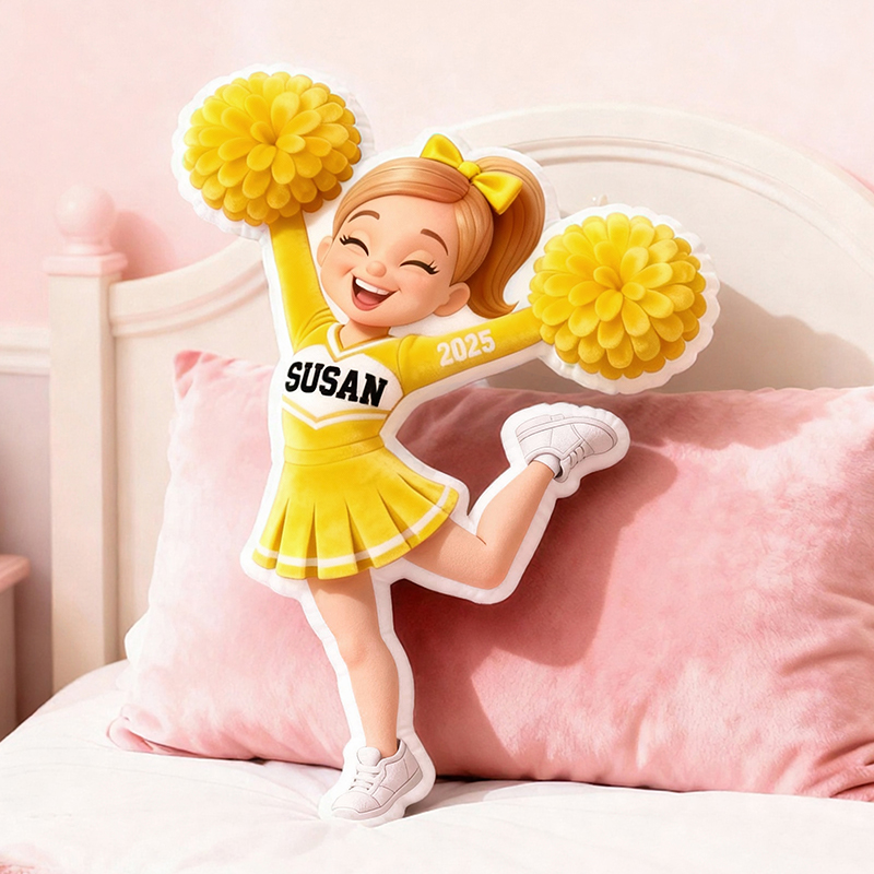 Personalized Cheerleading Spirit Pillow with Custom Name and Year for Cheer Fans and Athletes