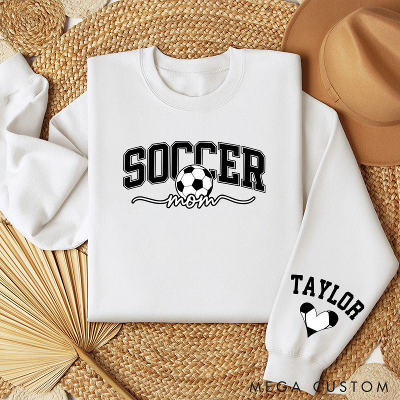 Personalized Soccer Mom Sweatshirt with Custom Name and Stylish Graphic Design