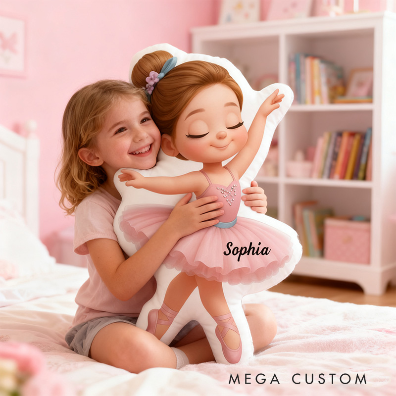 Personalized Ballet Girl Shaped Pillow for Dance Lovers Pillow Christmas Gift for Kids