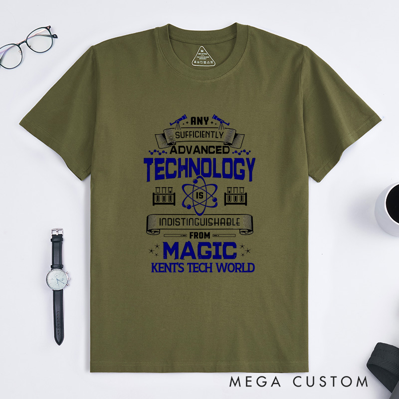 Personalized Advanced Technology T-Shirt The Magic of Innovation Programmer Computer Lover Shirt Gift for Nerd Geek 