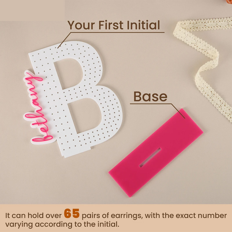 Personalized Earring Holder Birthday Gift Custom Earring Display Acrylic Jewelry Organizer for Travel Lovers