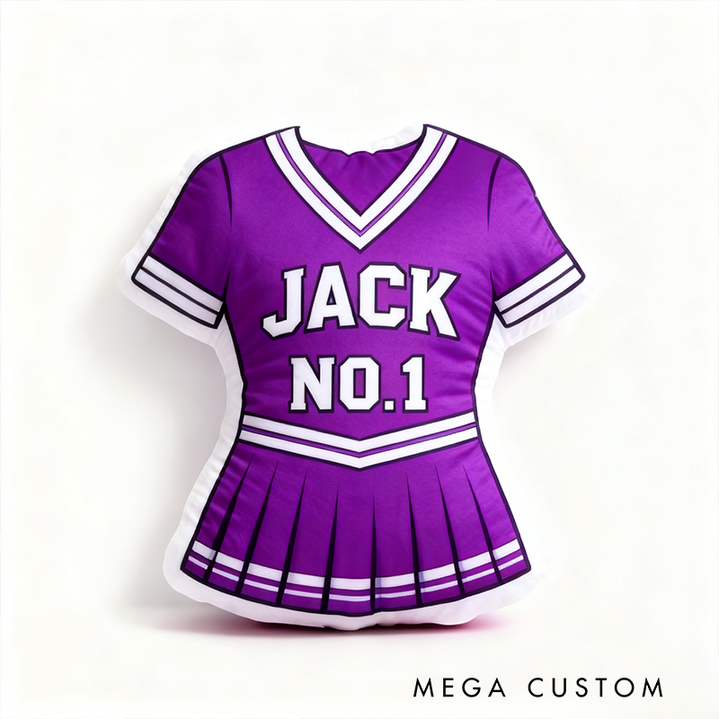 Personalized Cheerleading Uniform Pillow with Custom Name and Number Design