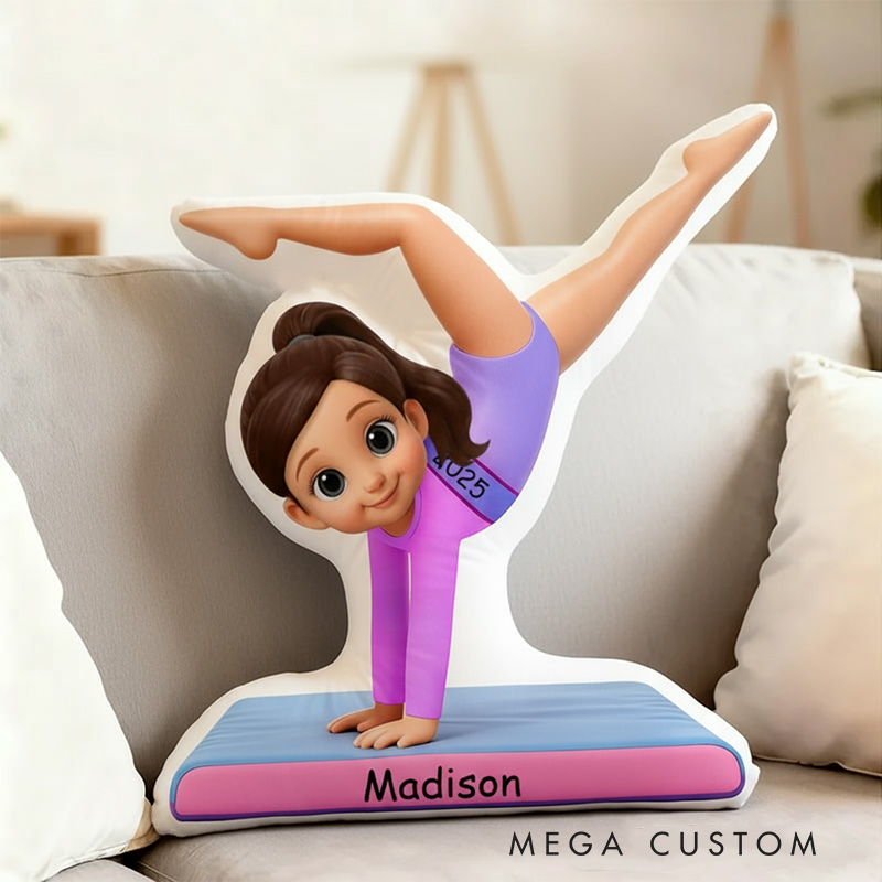 Personalized My Gymnastic Girl Shaped Pillow for Gynamstic Lovers Pillow Christmas Gift for Kids