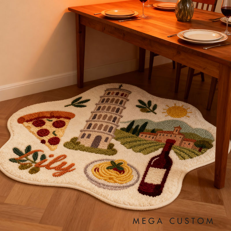 Personalized Italian Charm Rug for Travel Lovers