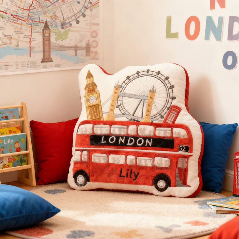 Personalized Graphic 3D Print London Adventure Pillow for Travel Lovers