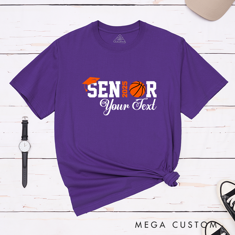 Personalized Basketball T-shirt for Senior 2025 – Celebrate Graduation with Custom Text and Style
