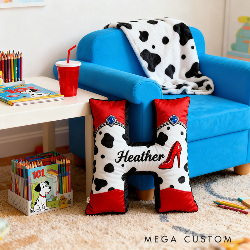 Personalized Graphic 3D Print Vintage Cartoon Movie Alphabet Shaped Pillow for Cartoon Lovers Initial Pillow Christmas Gift for Kids