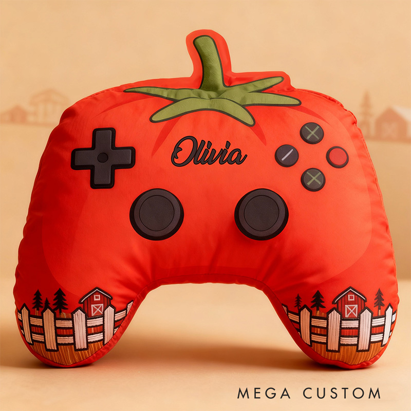 Personalized Graphic 3D Print Farming Game Controller Shaped Pillow for Game Lovers Plush Pillow Christmas Gift for Kids
