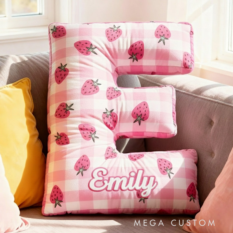 Personalized Letter Pillow Graphic 3D Print Cottage Core Custom Name Pillow Gift for Kids Gardening Lovers Gift 