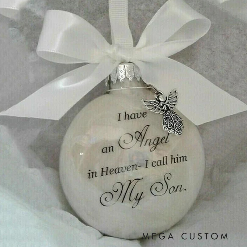 Personalized Angel In Heaven Memorial Ornament Angel Wings Charm Ornament Christmas Ornament In Loving Memory Gift