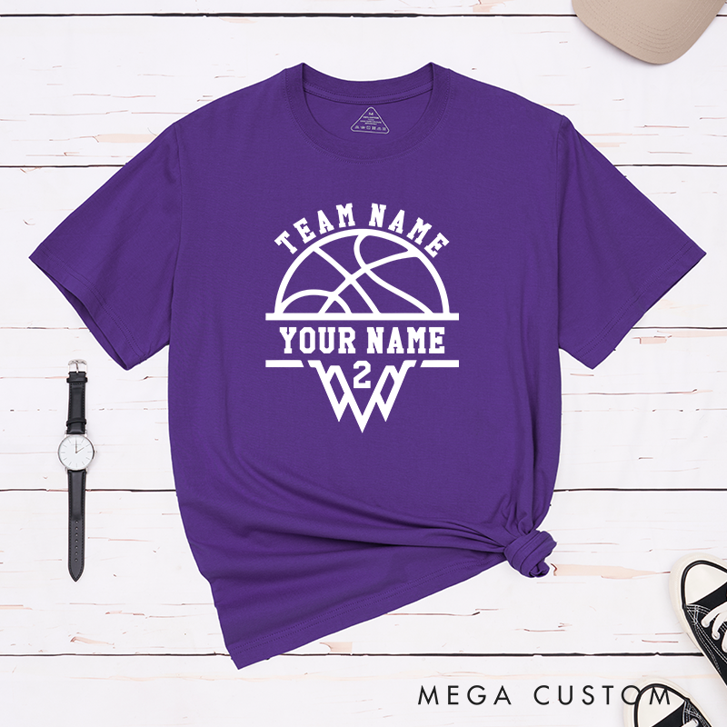 Personalized Basketball Jersey Style T Shirt with Custom Name Number and Team Name for Men and Women