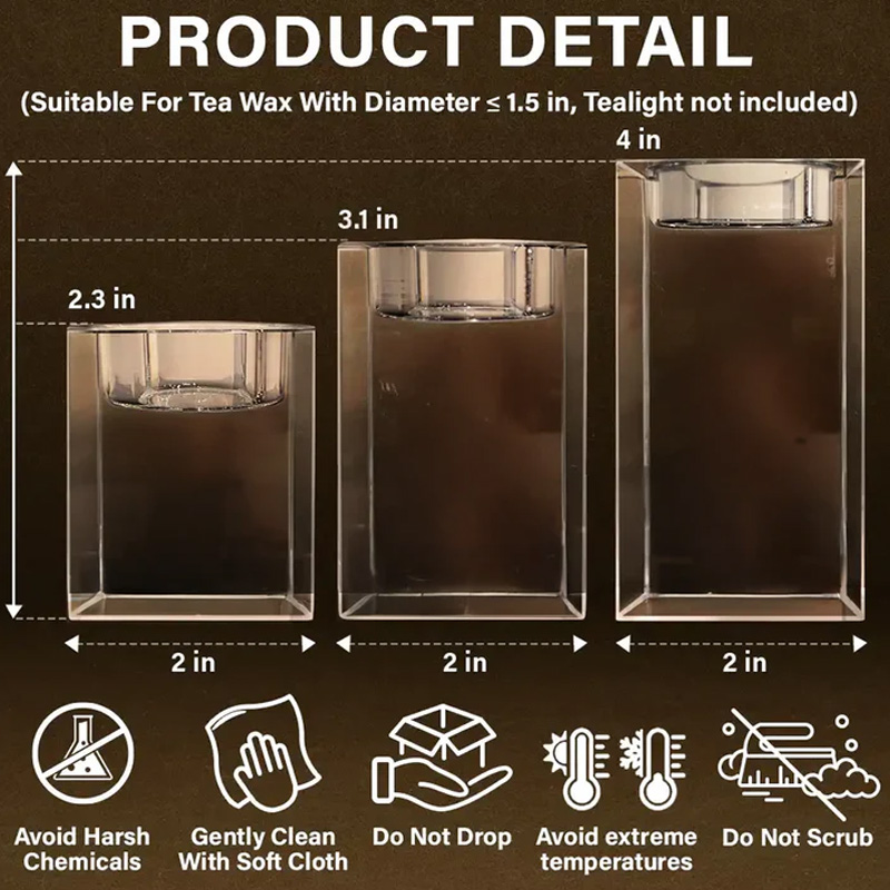 Personalized Memorial Crystal Candle Holder with Photo Always in My Thought Memorial Gift  In Loving Memory Gift