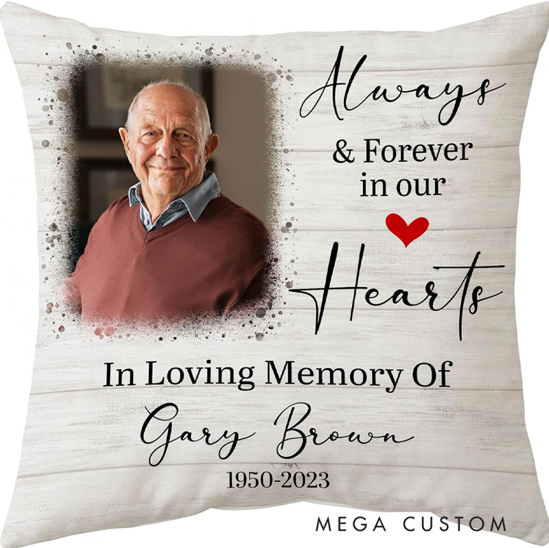 Personalized Memorial Photo Pillow Custom Double-Sided Printed  Gifts for Loss of Loved One in Heaven Remembrance Gifts