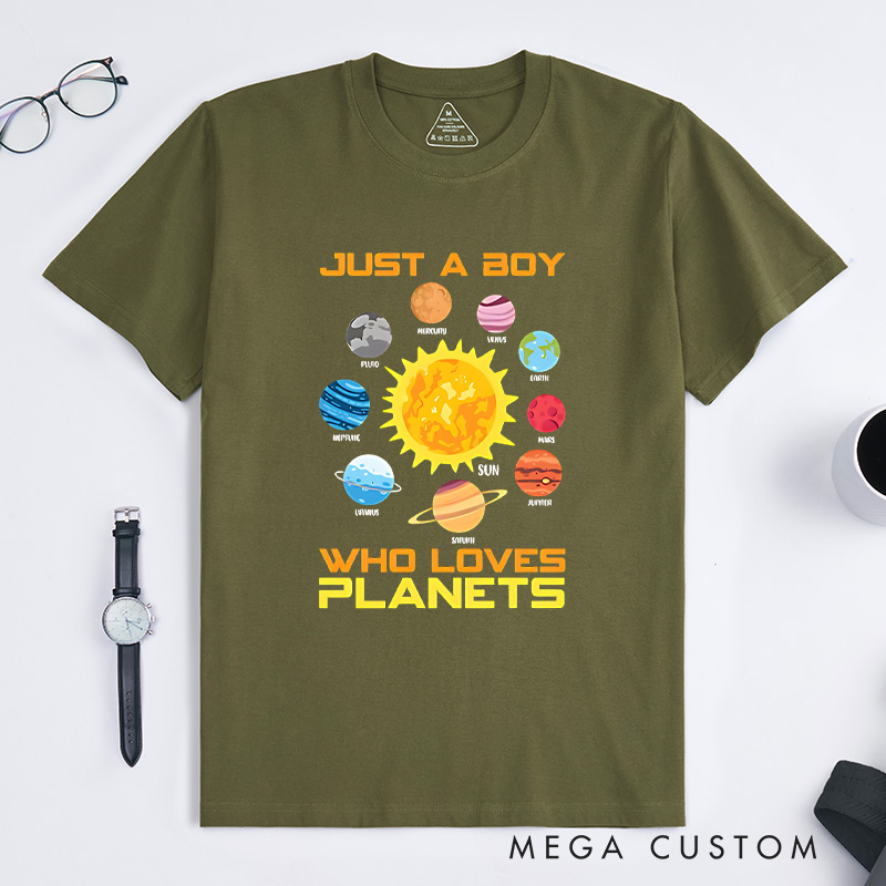 Personalized Planets T-Shirt Solar System Astronomy Space Lover T-Shirt Geeks Gift