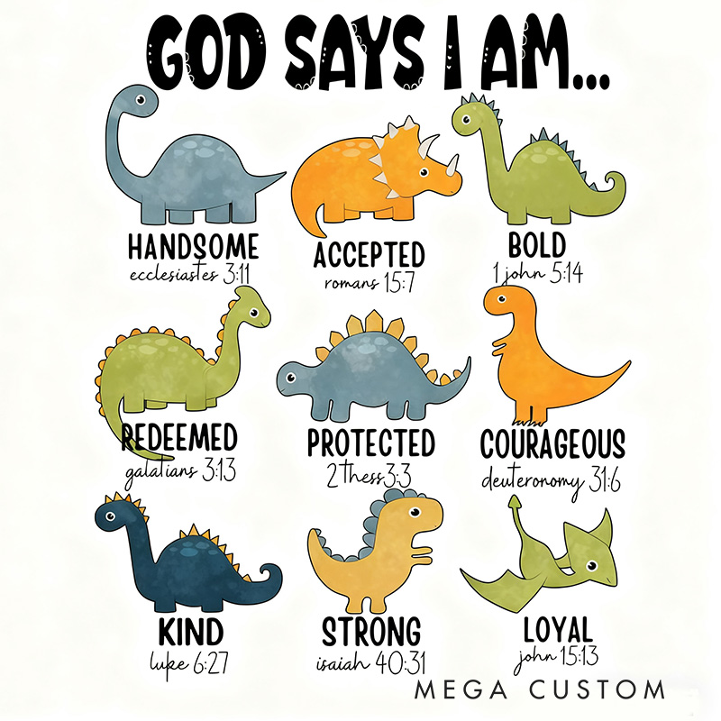 Personalized Dinosaur Bible Verses Letter Pillow with Custom Name Kid Room Decor Religious Encouragement Gift for Kids Graphic 3D Print Pillow