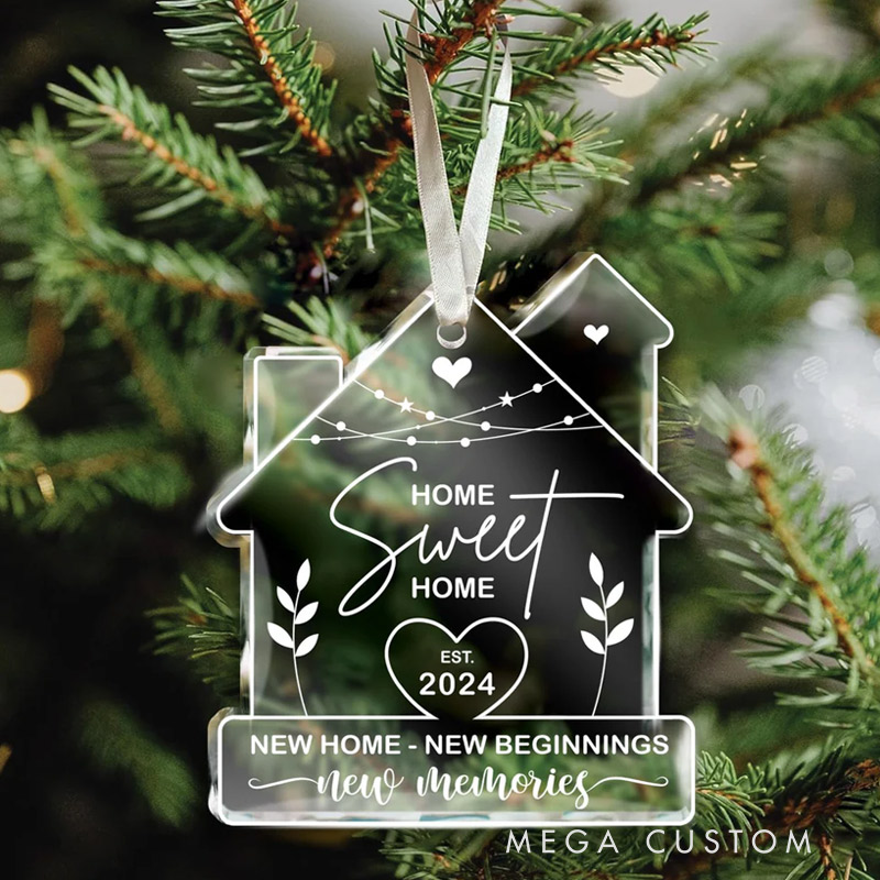 Personalized Home Sweet Home Est Ornament Custom New Home Gift Housewarming Ornament Gift