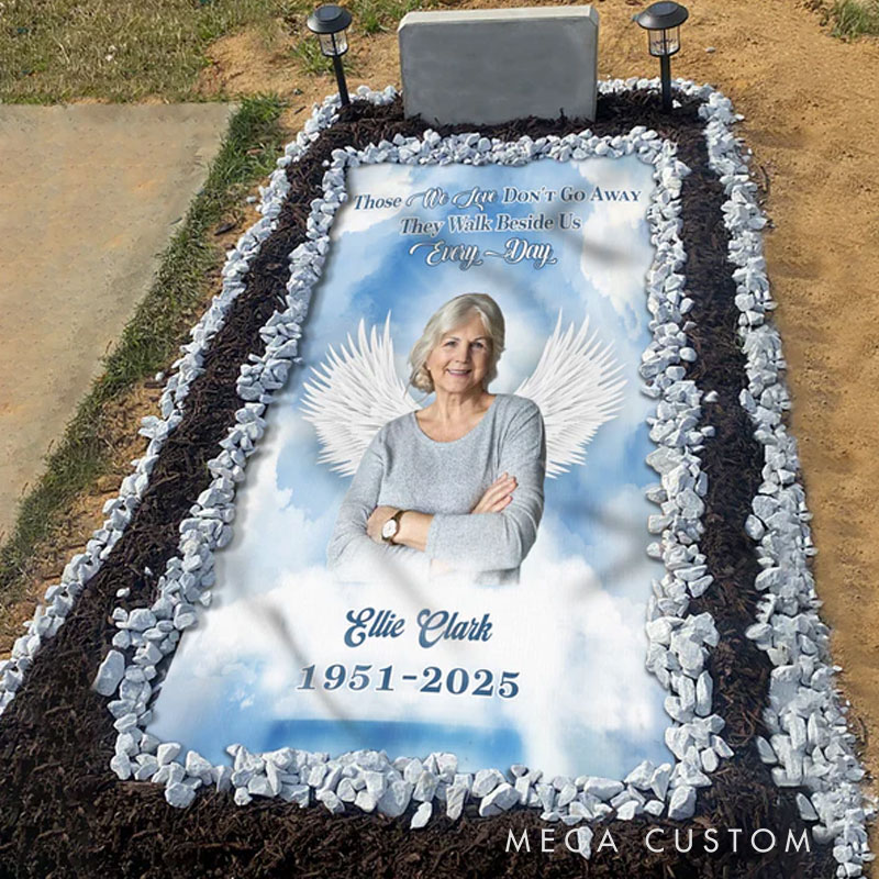 Personalized Photo Forever In My Heart Memorial Heaven Grave Blanket Waterproof Blanket Remembrance Gift 