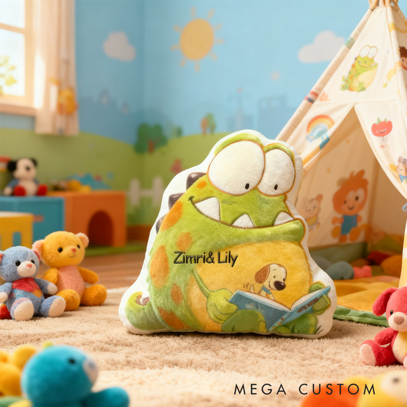 Personalized Monster Tales Reading Pillow Graphic 3D Print Custom Name Gift for Reading Lovers