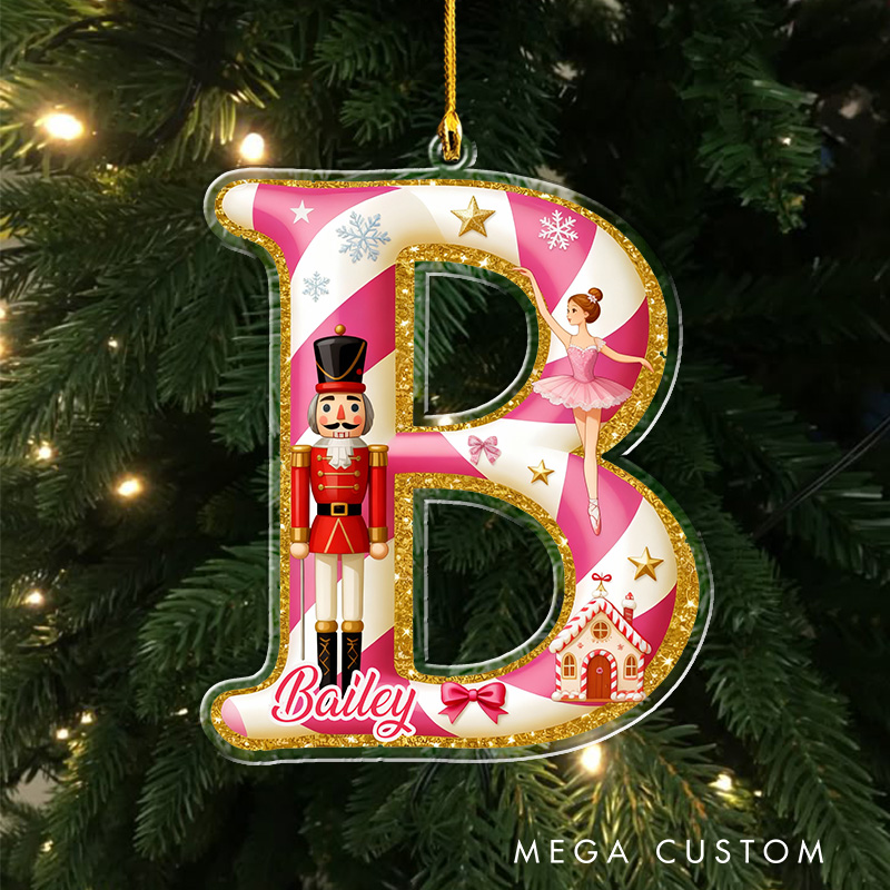 Personalized Nutcracker Ballet Candy Alphabet Acrylic Ornament for Dance Lovers Ornament Christmas Gift for Kids