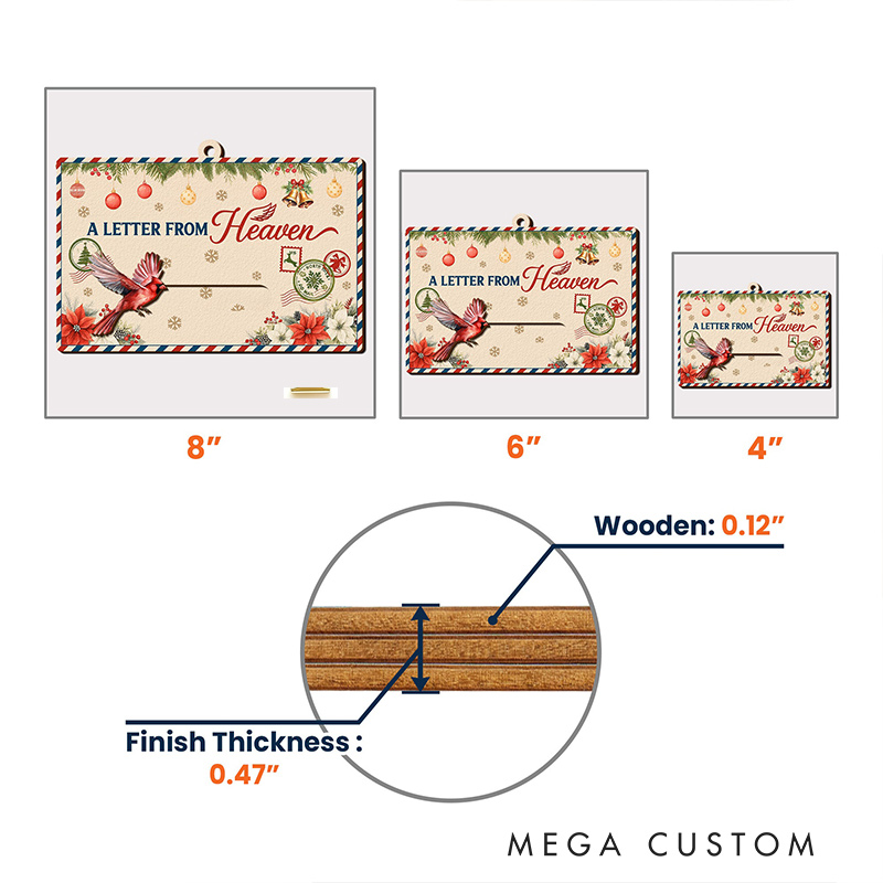 Personalized Wooden Slider Photo Ornament A Letter From Heaven Memorial Gifts Christmas Ornament