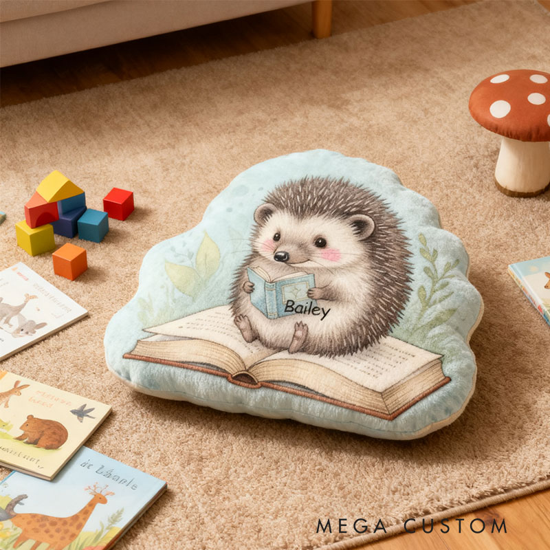 Personalized Dreamy Hedgehog Story Pillow Graphic 3D Print Gift for Reading Lovers