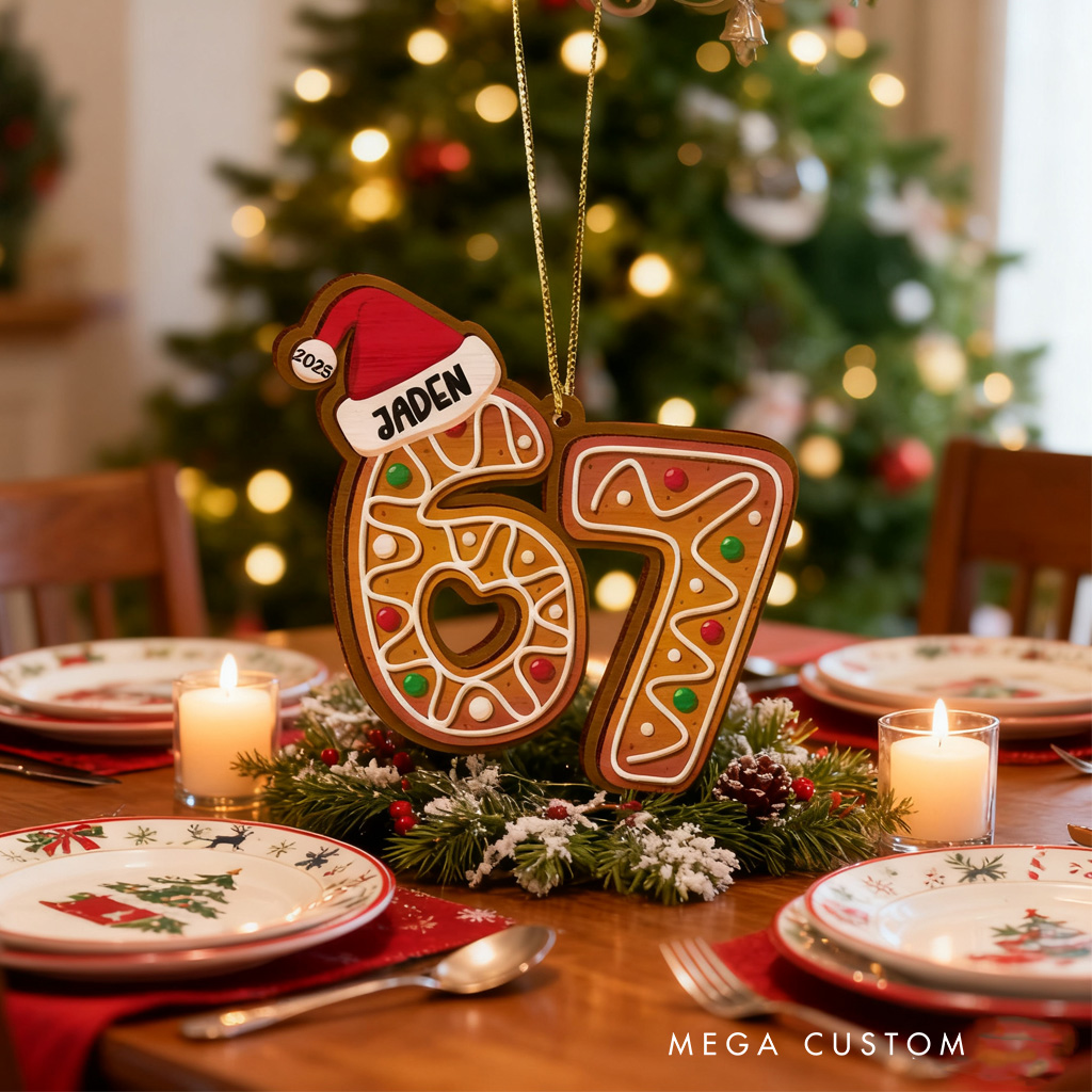 Personalized Six Seven Christmas Ornament 2D Acrylic Teen Slang Ornament Gift For Funny Teenager Ornament Gen Z Teenager Tween Ornament Christmas Gift