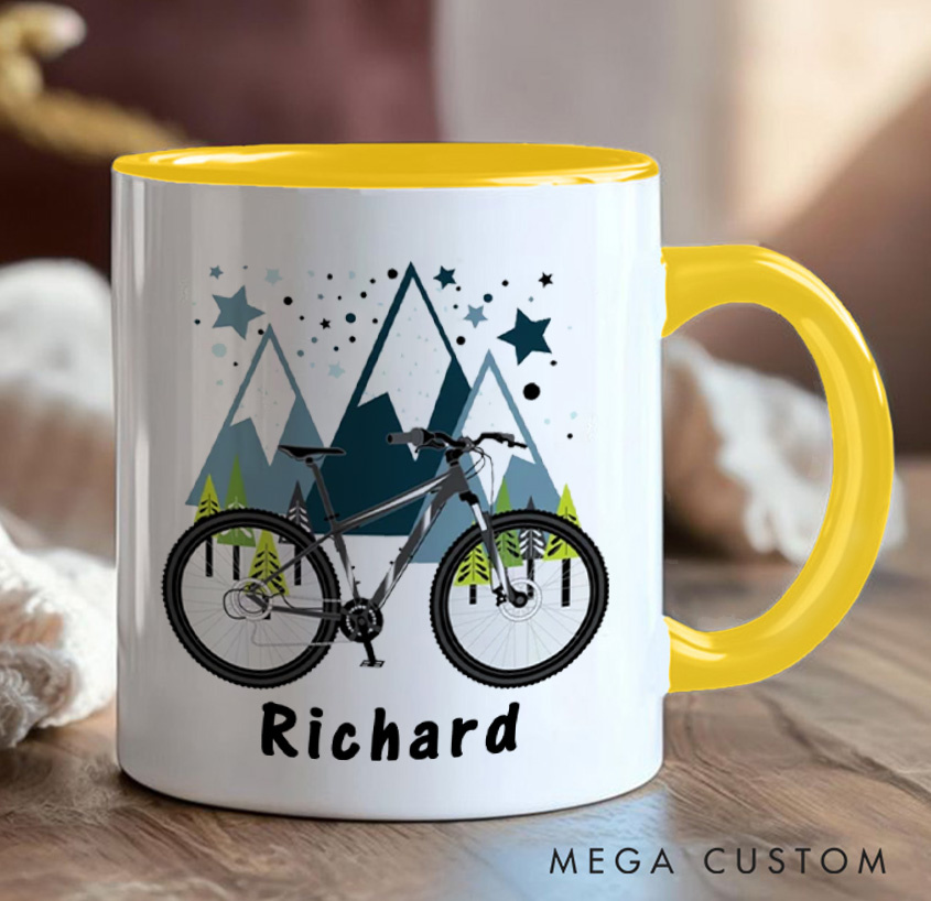 Personalized Cyclist Mug Mountain Bike Gifts Colourful Mug for Biker Friend Birthday for Him or Her for Biker Cycling Riding Lovers