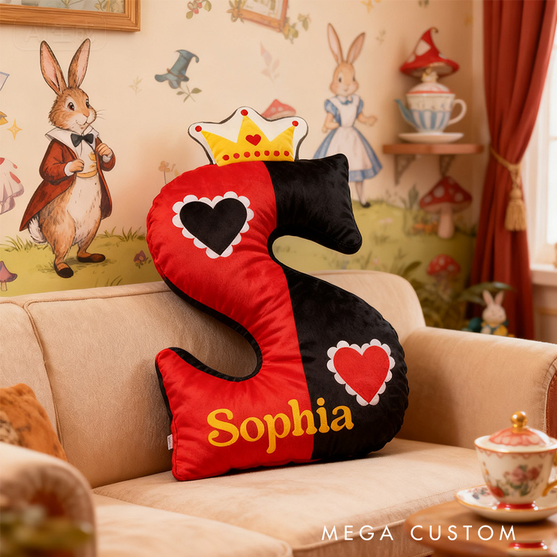 Personalized Graphic 3D Print Vintage Cartoon Movie Dreamland Alphabet Shaped Pillow for Cartoon Lovers Initial Pillow Christmas Gift for Kids