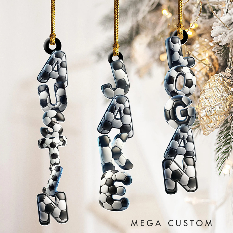 Personalized Soccer Acrylic Christmas Ornaments with Custom Name